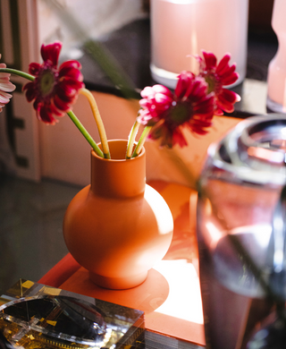 Hand Made Vase with Gerberas